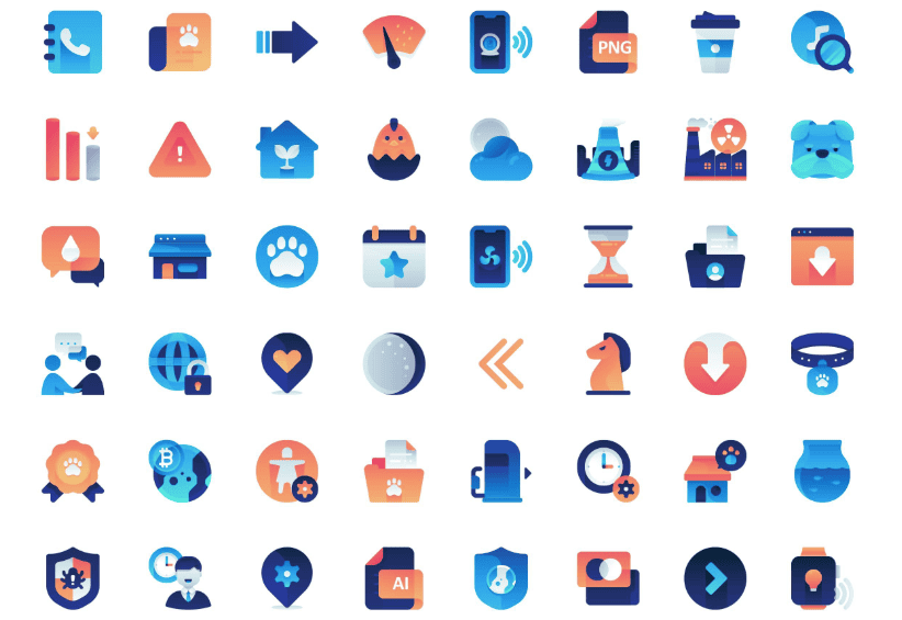 Free Download: 100 Gradient Icons