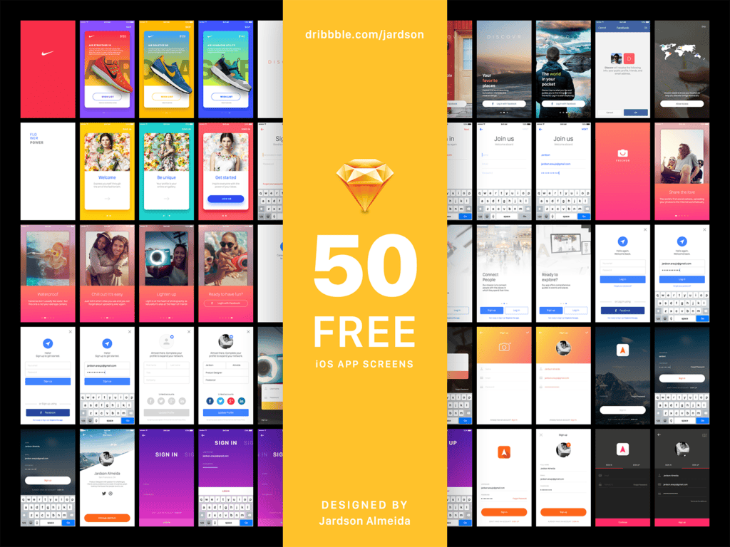 Free Download: Sign In Project – 50 FREE iOS App Screens for Sketch